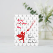 Cupid spielt Musik am Valentinstag Postkarte (Stehend Vorderseite)