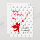 Cupid spielt Musik am Valentinstag Postkarte (Vorne/Hinten)