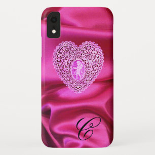 CUPID SPITZENHERZ SEIDEN ROSA FUCHSIA STOFF MONOGR Case-Mate iPhone HÜLLE