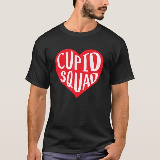 Cupid Squad Heart Funny Best friend Group Valentin T-Shirt (Vorderseite)
