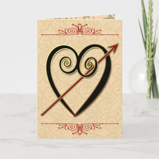 Cupid Strikes wieder Feiertagskarte (Vorderseite)