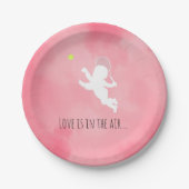 Cupid Tennis Herzballon Pappteller (Vorderseite)