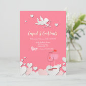Cupid und Cocktails Party Einladungen (Stehend Vorderseite)