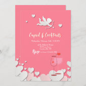 Cupid und Cocktails Party Einladungen (Vorne/Hinten)