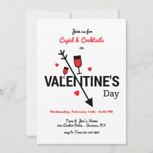 Cupid und Cocktails Valentinstag Einladung