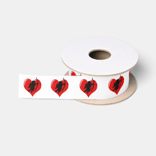 Cupid und Herz Valentinstag  Satinband