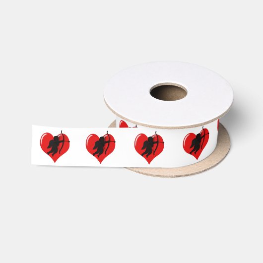 Cupid und Herz Valentinstag  Satinband (Spule)