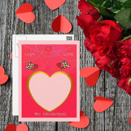 Cupid- und Herzrahmen hinzufügen Ihr Foto Postkarte