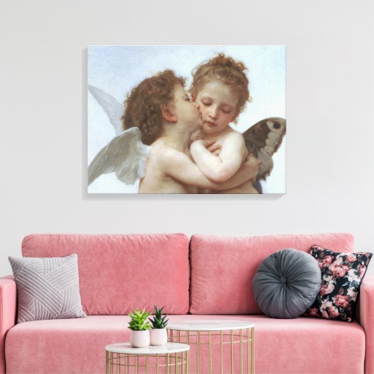 Cupid und Psyche als Kinder Leinwanddruck (Insitu (Wohnzimmer))