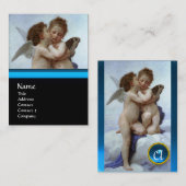 Cupid und Psyche als Kinder MONOGRAM Saphire Visitenkarte (Vorne/Hinten)