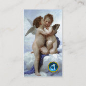 Cupid und Psyche als Kinder MONOGRAM Saphire Visitenkarte (Rückseite)