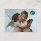 Cupid und Psyche als Kinder MONOGRAM Saphire Visitenkarte (Rückseite)
