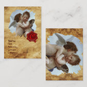 Cupid und Psyche als Kinder MONOGRAMM-Parchment Visitenkarte (Vorne/Hinten)