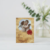 Cupid und Psyche als Kinder MONOGRAMM-Parchment Visitenkarte (Stehend Vorderseite)