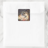 Cupid und Psyche Quadratischer Aufkleber (Tasche)