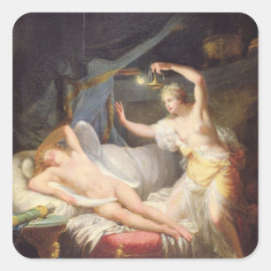 Cupid und Psyche Quadratischer Aufkleber