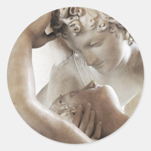 Cupid und Psyche Runder Aufkleber
