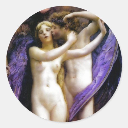 Cupid und Psyche Runder Aufkleber (Vorderseite)