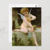 Cupid und Schmetterling von Bouguereau Postkarte (Vorne/Hinten)