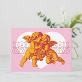 Cupid Valentine Card. XOXO Ankündigung (Stehend Vorderseite)