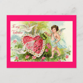 Cupid Valentine Roses Postkarte