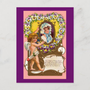 Cupid Vintag Valentins Postkarte