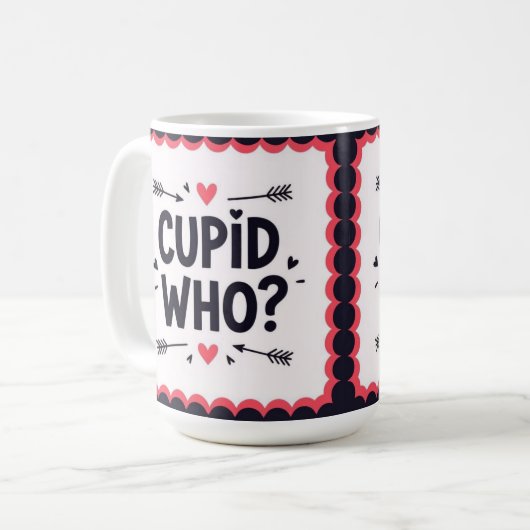 Cupid who? Stylish valentine's  Kaffeetasse (Vorderseite Links)