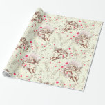 Cupiden Armorblume Geschenkpapier<br><div class="desc">Das süße,  romantische Thema in Creme und Pastellrosa,  zeigt die Kirschwürfel mit seinem Bogen. Blauer Hintergrund mit kleinen rosa Herzinfarkten. Ideal für Hochzeitsgeschenke,  Valentinstag oder jede Liebe.</div>