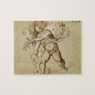 Cupido mit einer Violine von Domenico Campagnola Puzzle