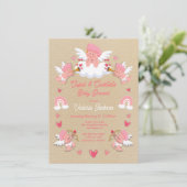 Cupids and Cocktails Valentine's Day Baby Shower Einladung (Stehend Vorderseite)