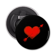 Cupid's Arrow Red auf Black Bottle Opener