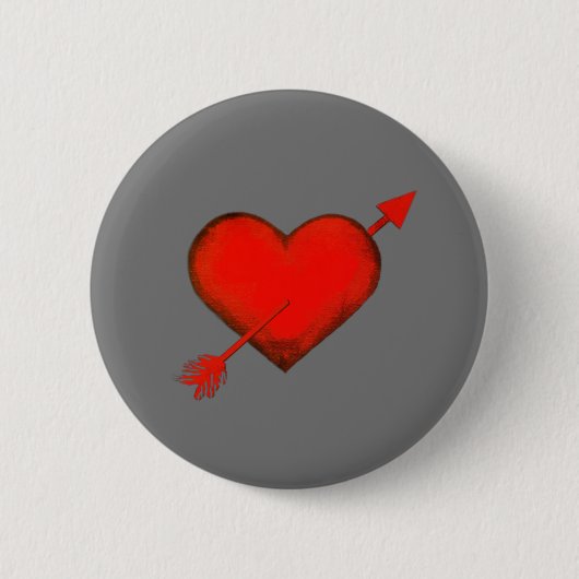 Cupid's Arrow Red auf Gray Button (Vorderseite)