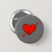 Cupid's Arrow Red auf Gray Button (Vorne & Hinten)
