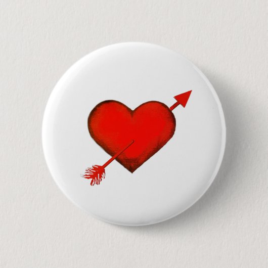 Cupid's Arrow Red auf White Button (Vorderseite)