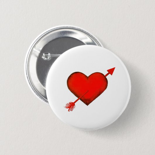 Cupid's Arrow Red auf White Button (Vorne & Hinten)