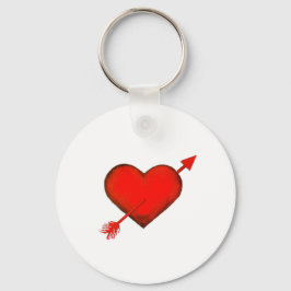 Cupid's Arrow Red auf White Button Schlüsselanhäng Schlüsselanhänger