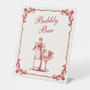 Cupids Arrow Red Vintage Wedding Bubbly Bar Sockelschild