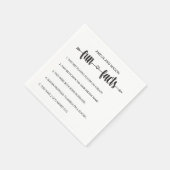 Cupid's Arrow Schrift Minimal Fun Facts Hochzeit Serviette (Ecke)