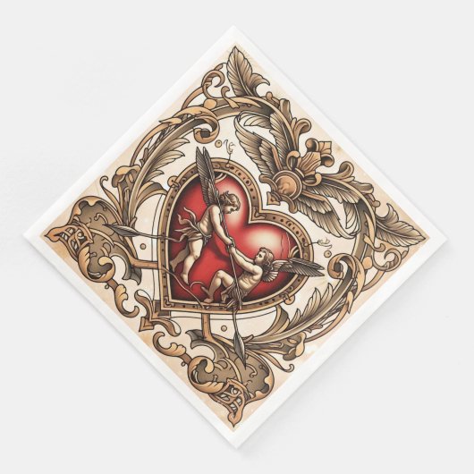 "Cupid's Bold Heart" Serviette (Ecke)