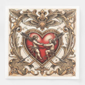 "Cupid's Bold Heart" Serviette (Vorderseite)