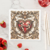 "Cupid's Bold Heart" Serviette (Beispiel)