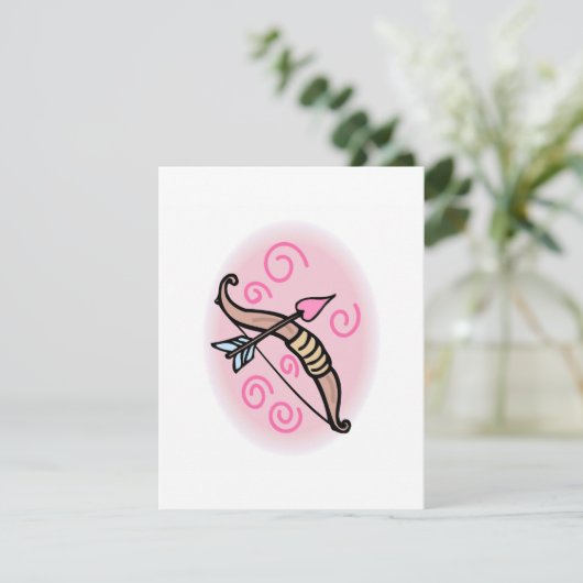 Cupid's Bow & Arrow Einladung (Stehend Vorderseite)