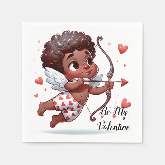 Cupid's Charm Be My Valentine Serviette (Vorderseite)