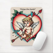 Cupid's Classic Heart Tattoo Mousepad (Mit Mouse)
