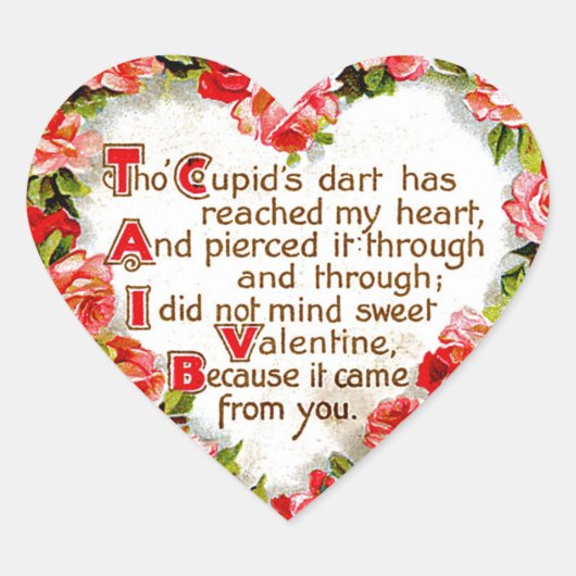 Cupids Dart Herz-Aufkleber (Vorderseite)