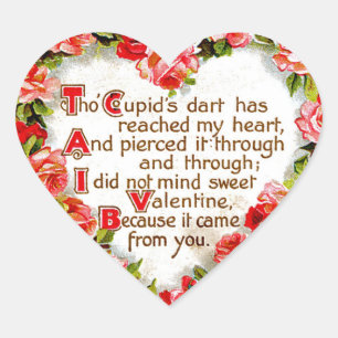 Cupids Dart Herz-Aufkleber