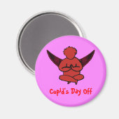 Cupid's Day Off - Valentins Yoga Magnet (Vorderseite/Rückseite)