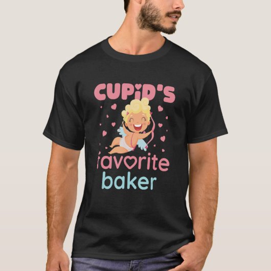 Cupid's Favorite Baker Cute Valentine's Day T-Shirt (Vorderseite)