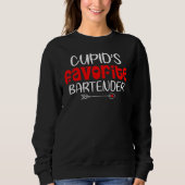 Cupid's Favorite Bartender Teacher Valentines Day Sweatshirt (Vorderseite)