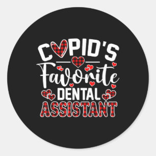Cupids Favorite Dental Istant Funny Valentinstag Runder Aufkleber